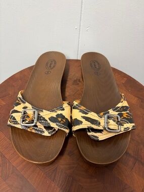 Dr. Scholl's Land Slide Sandals Leopard Print Women's Size 9